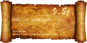 Vári Szabina névjegykártya