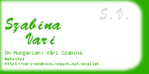 szabina vari business card