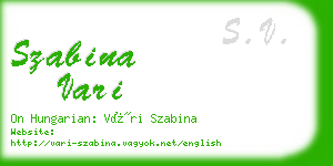 szabina vari business card